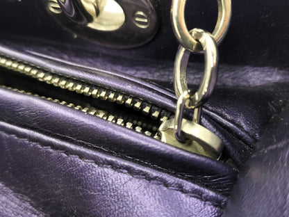 Dior Cannage Leather Lady Dior Handbag Purple Orange Handbag