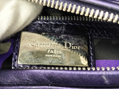 Dior Cannage Leather Lady Dior Handbag Purple Orange Handbag