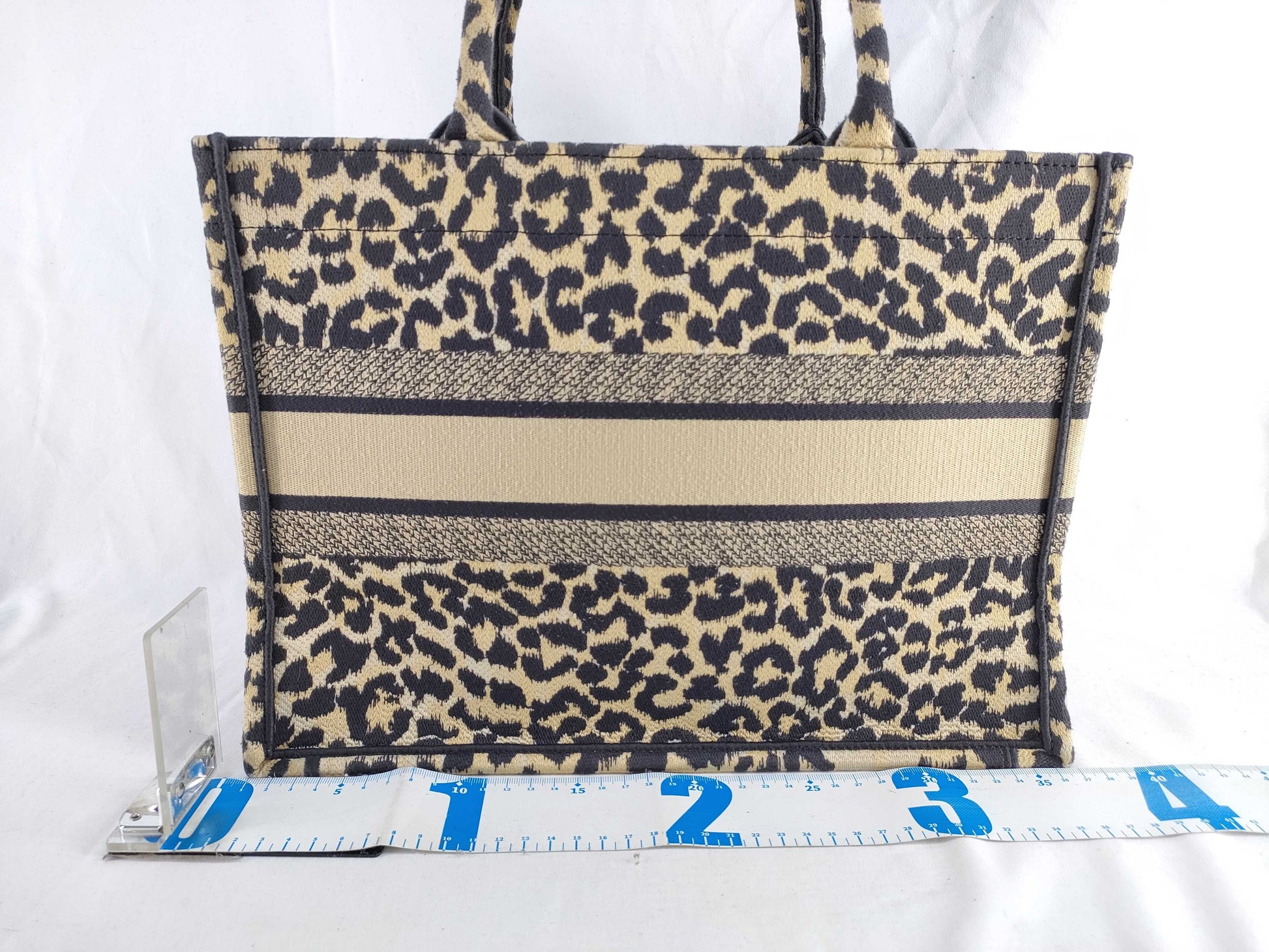 Dior Christian Dior Book Tote Leopard Print Tote Bag