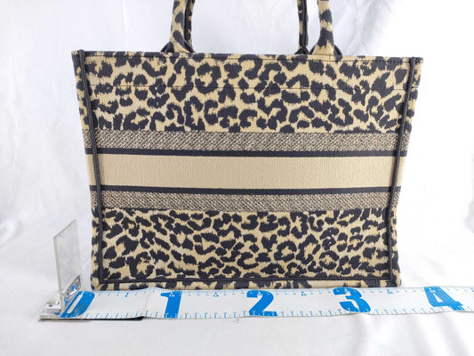 Dior Christian Dior Book Tote Leopard Print Tote Bag