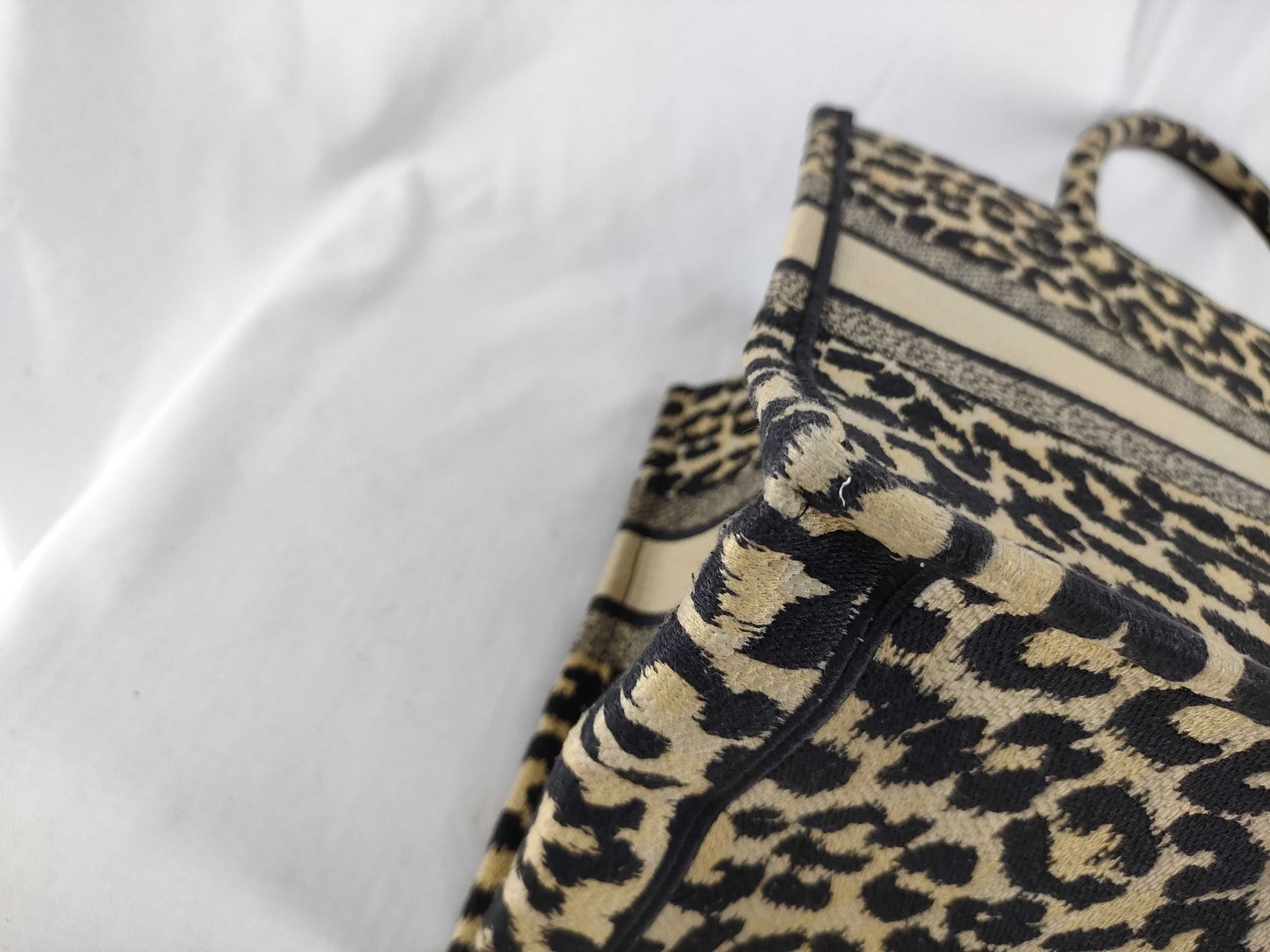 Dior Christian Dior Book Tote Leopard Print Tote Bag