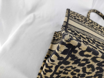 Dior Christian Dior Book Tote Leopard Print Tote Bag