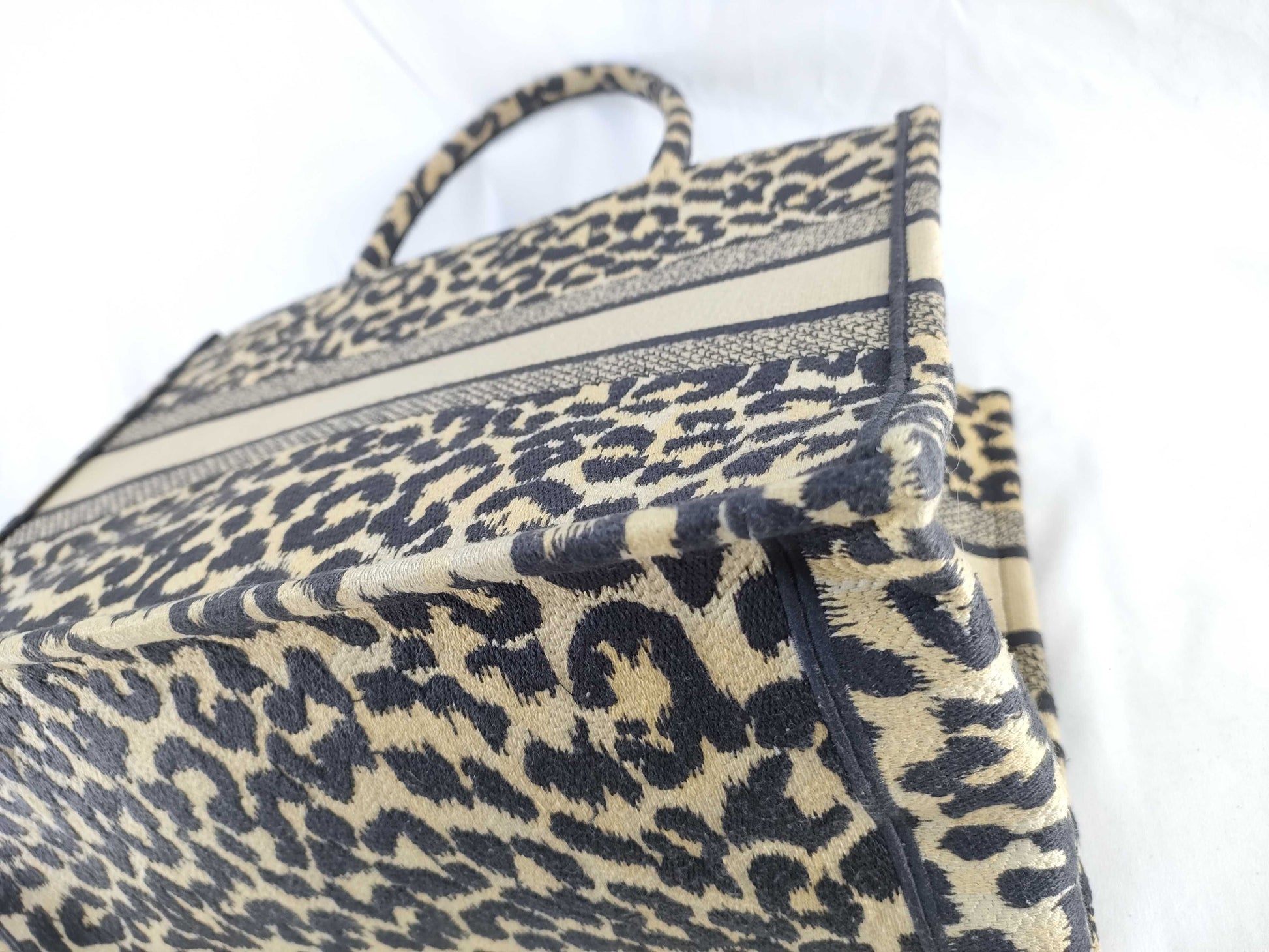 Dior Christian Dior Book Tote Leopard Print Tote Bag