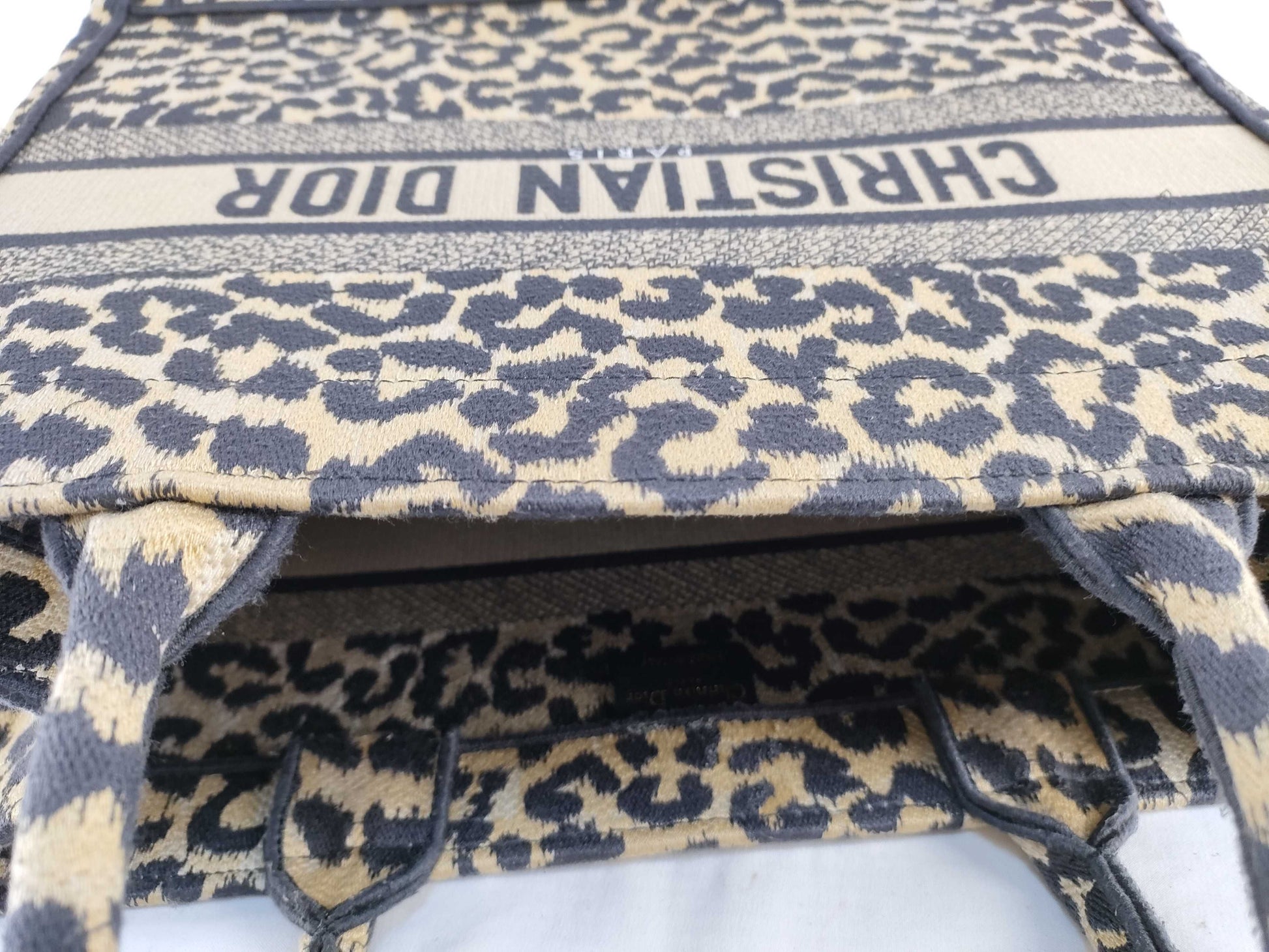 Dior Christian Dior Book Tote Leopard Print Tote Bag