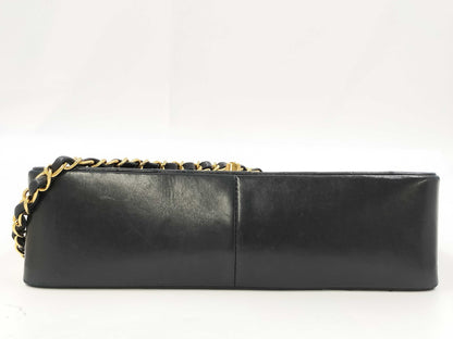 CHANEL Diana Matelasse Chain Shoulder Bag in Black with Turnlock closure