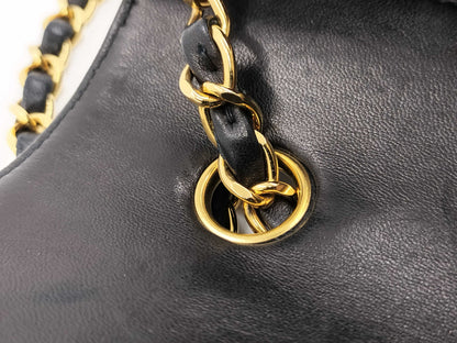 CHANEL Diana Matelasse Chain Shoulder Bag in Black with Turnlock closure
