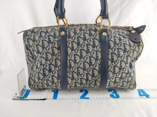 Dior Trotter Christian Dior Trotter Handbag Boston Bag Blue Handbag