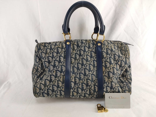 Dior Trotter Christian Dior Trotter Handbag Boston Bag Blue Handbag