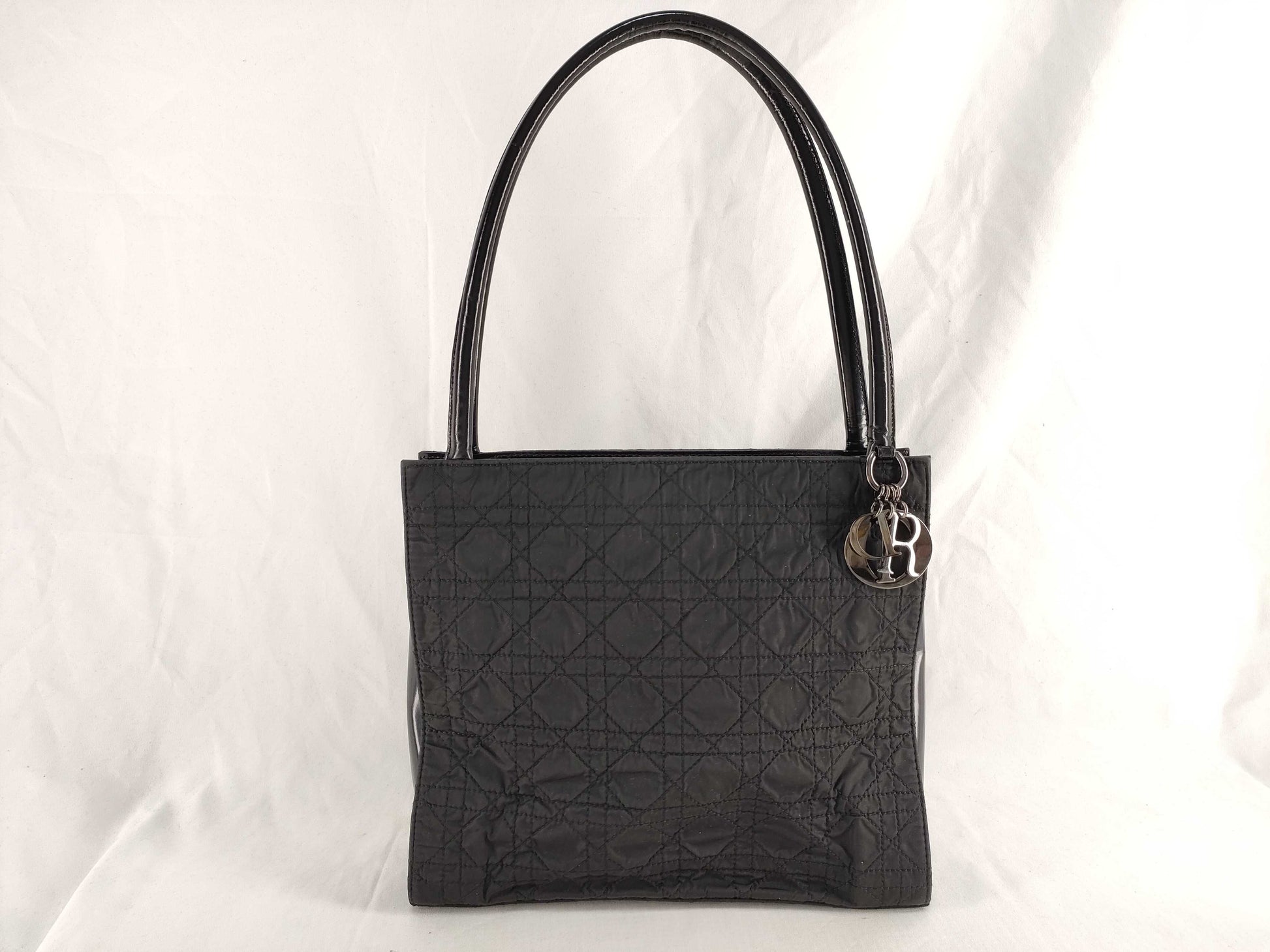 Dior Christian Dior Black Cannage Nylon Handbag