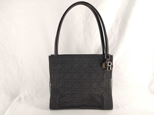 Dior Christian Dior Black Cannage Nylon Handbag