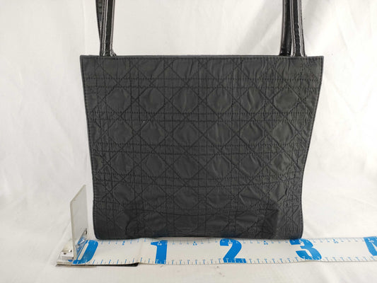Dior Christian Dior Black Cannage Nylon Handbag