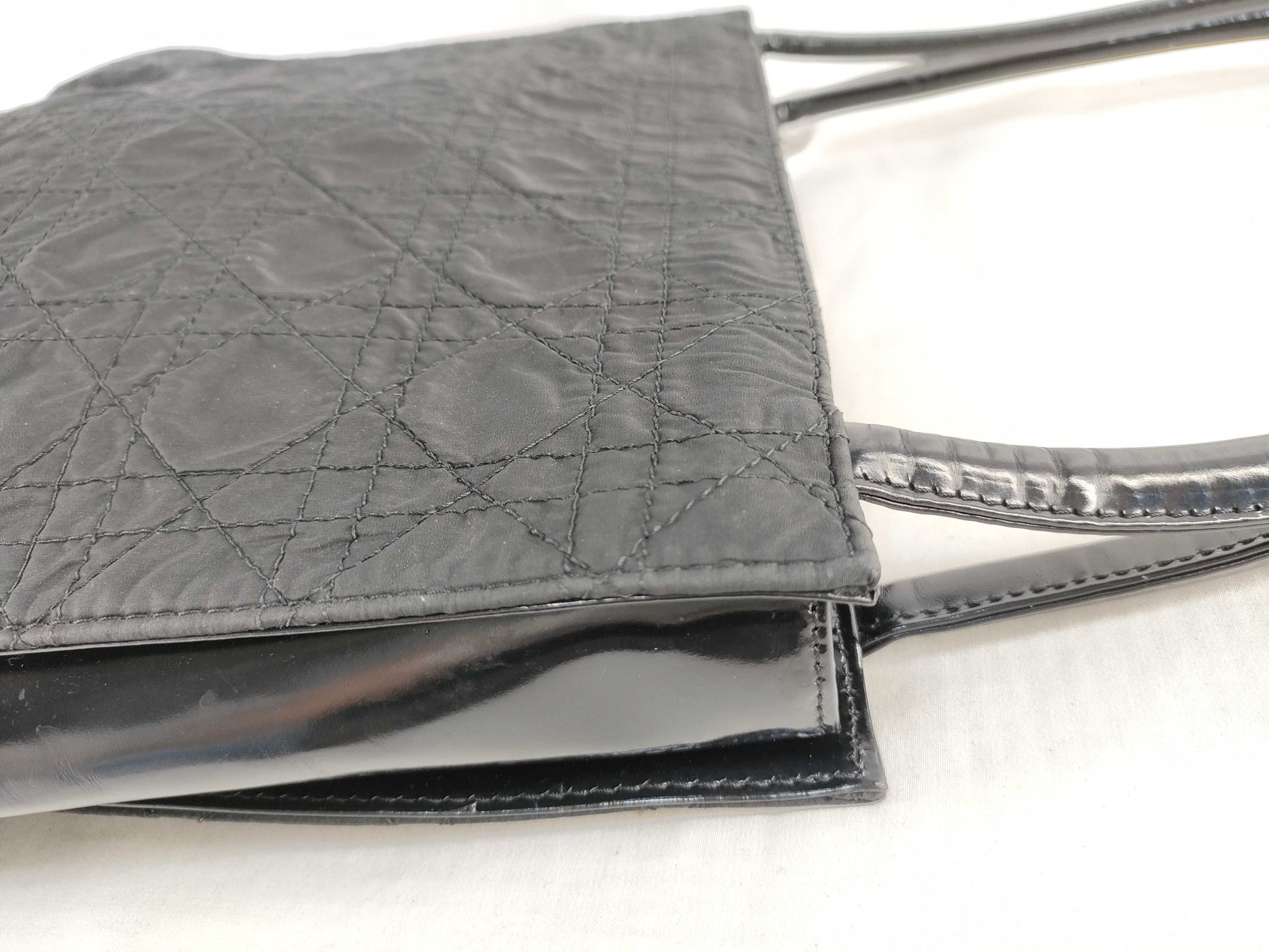 Dior Christian Dior Black Cannage Nylon Handbag