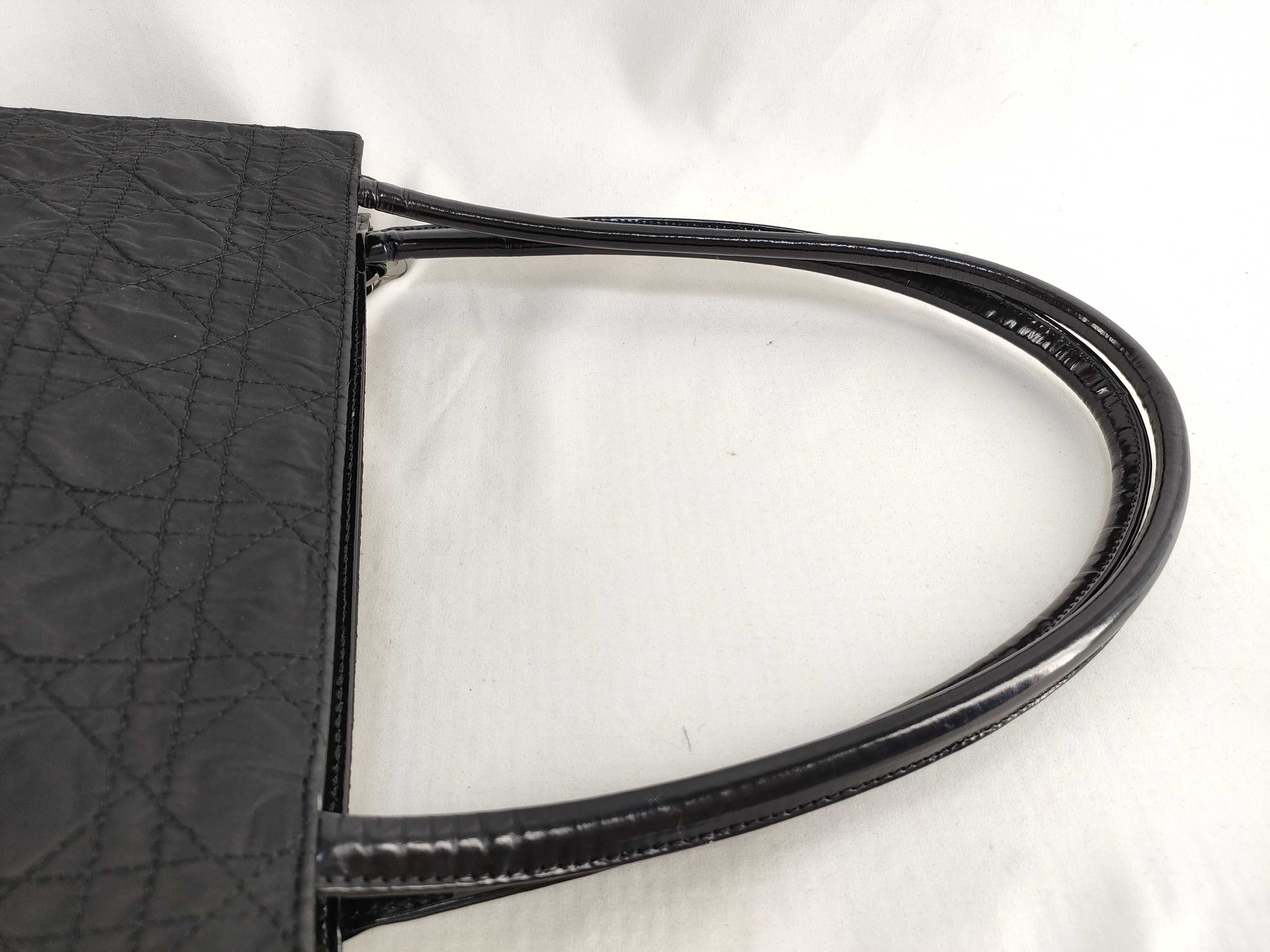 Dior Christian Dior Black Cannage Nylon Handbag