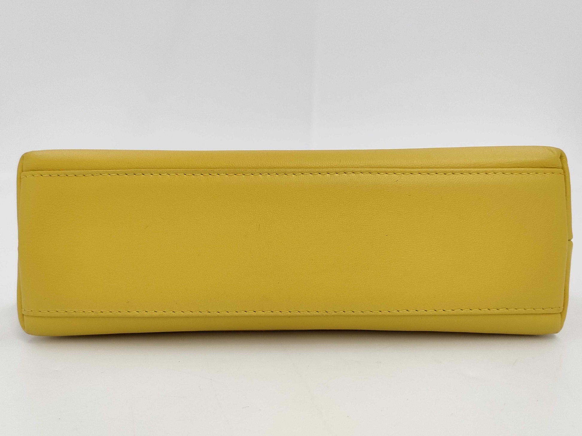 CHANEL Top Handle Lambskin Handbag with Turn Lock, Yellow