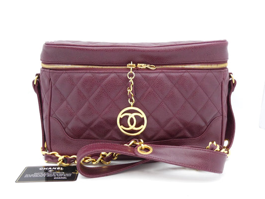 CHANEL Matelasse Caviar Skin Coco Mark Chain Shoulder Bag