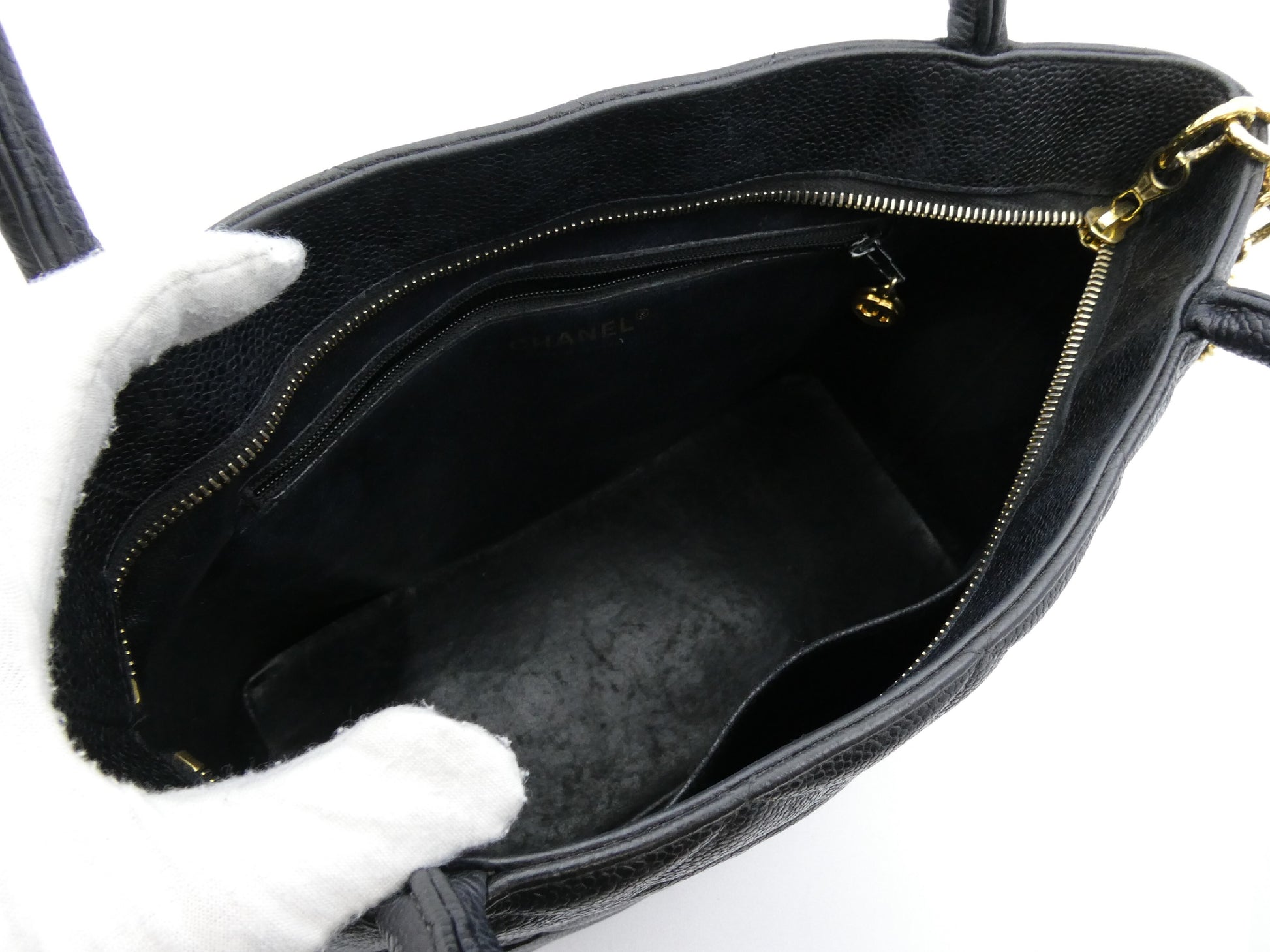 CHANEL Reissue Tote Bag Caviar Skin Coco Mark