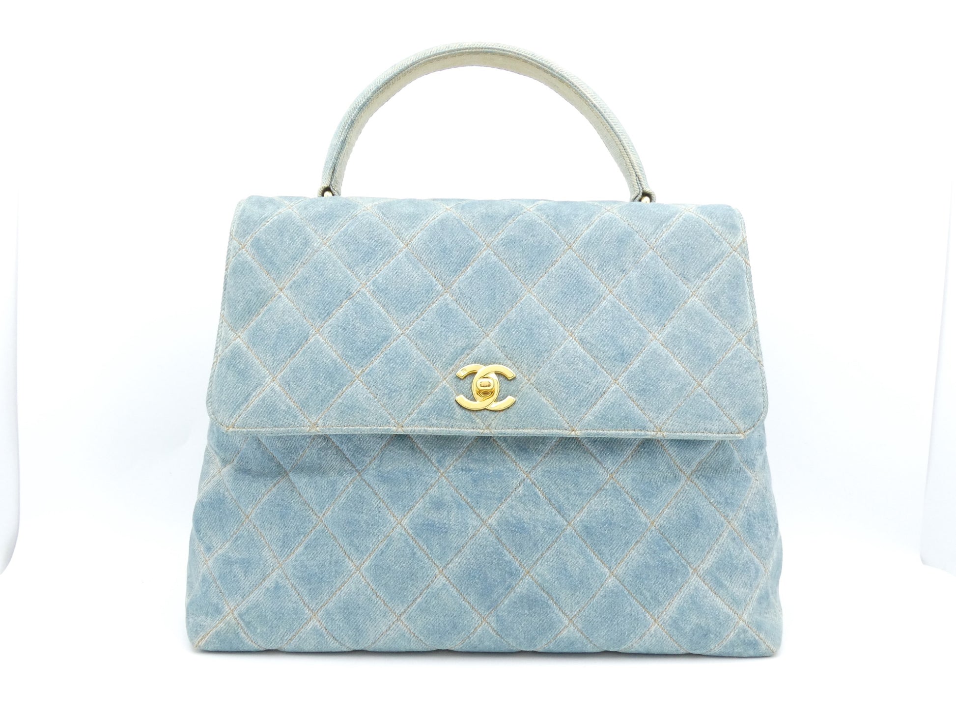 CHANEL Matelasse Denim Coco Mark Handbag
