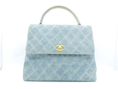 CHANEL Matelasse Denim Coco Mark Handbag