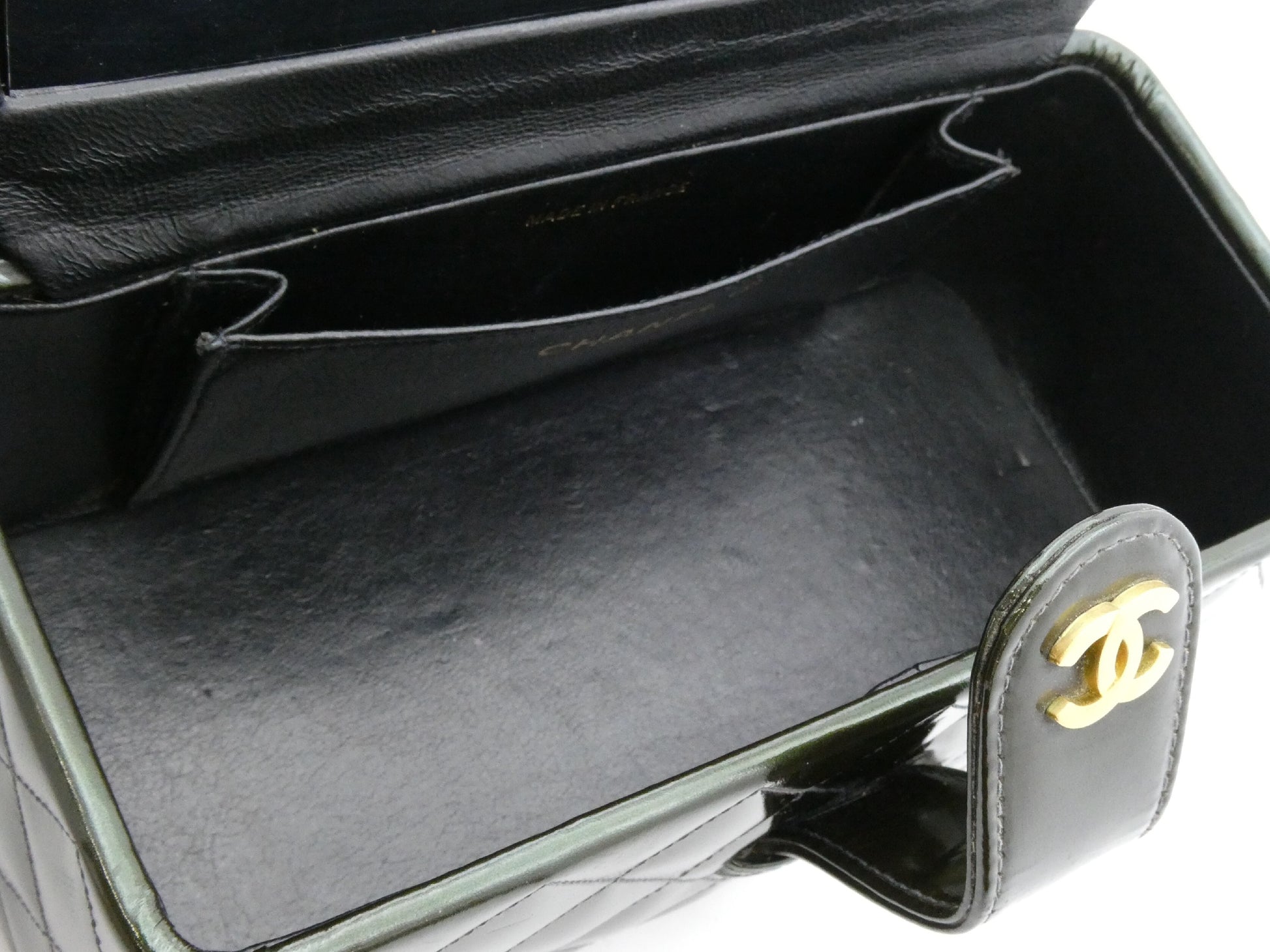 CHANEL Matelasse Enamel Coco Mark Chain Vanity Bag