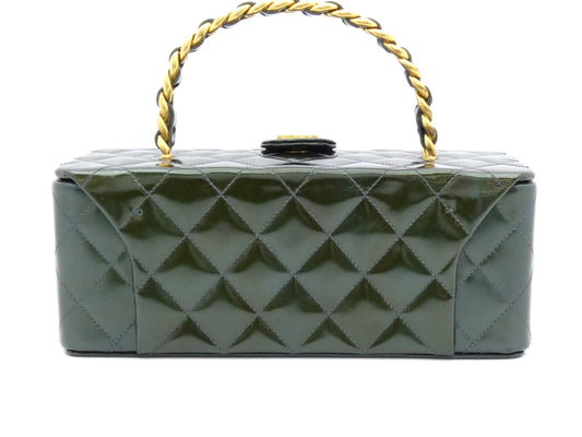 CHANEL Matelasse Enamel Coco Mark Chain Vanity Bag