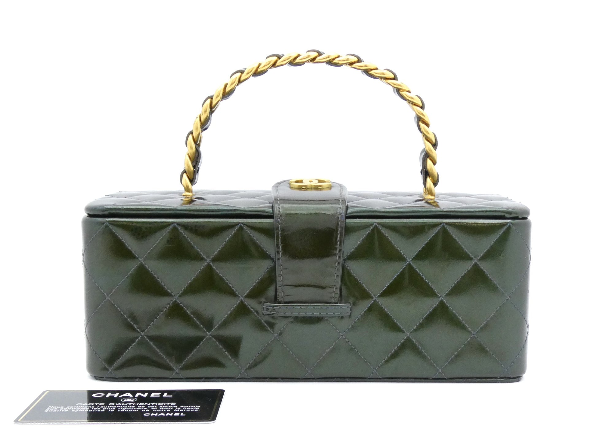 CHANEL Matelasse Enamel Coco Mark Chain Vanity Bag