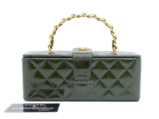 CHANEL Matelasse Enamel Coco Mark Chain Vanity Bag
