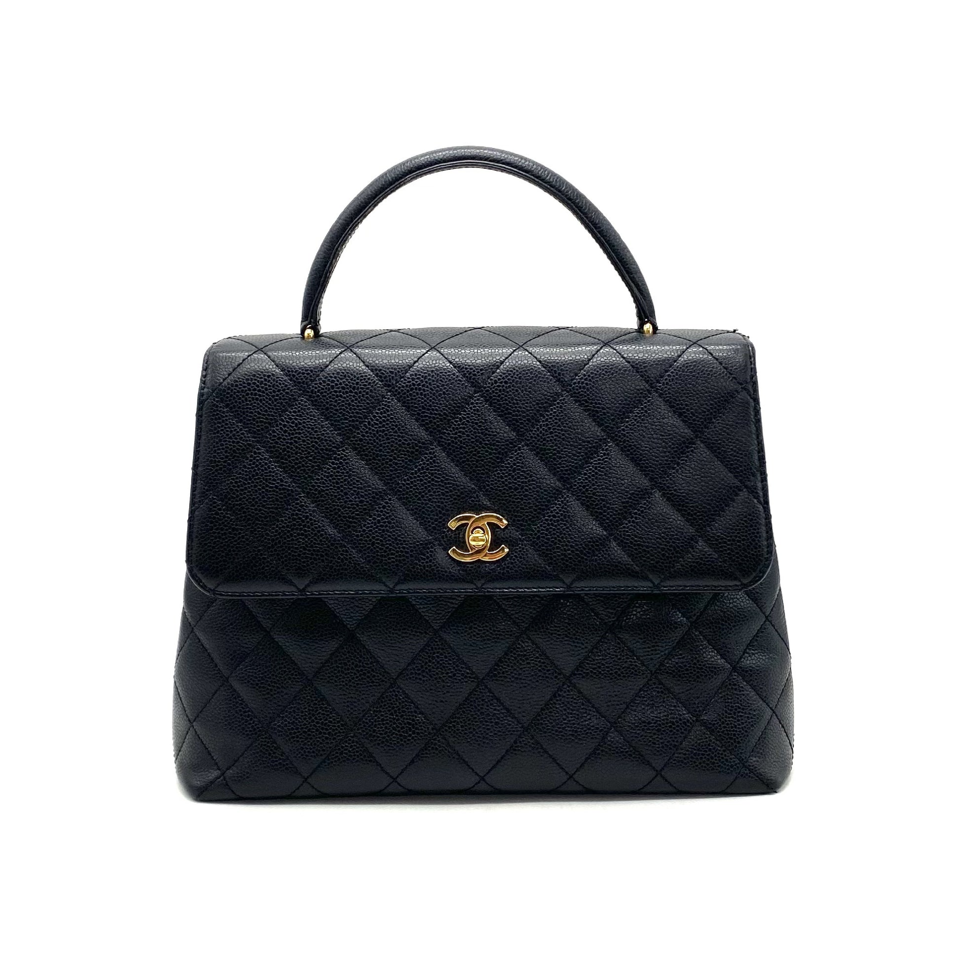 CHANEL CHANEL Matelasse Turnlock Coco Mark Caviar Skin Handbag