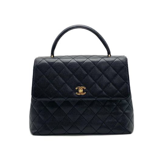 CHANEL CHANEL Matelasse Turnlock Coco Mark Caviar Skin Handbag