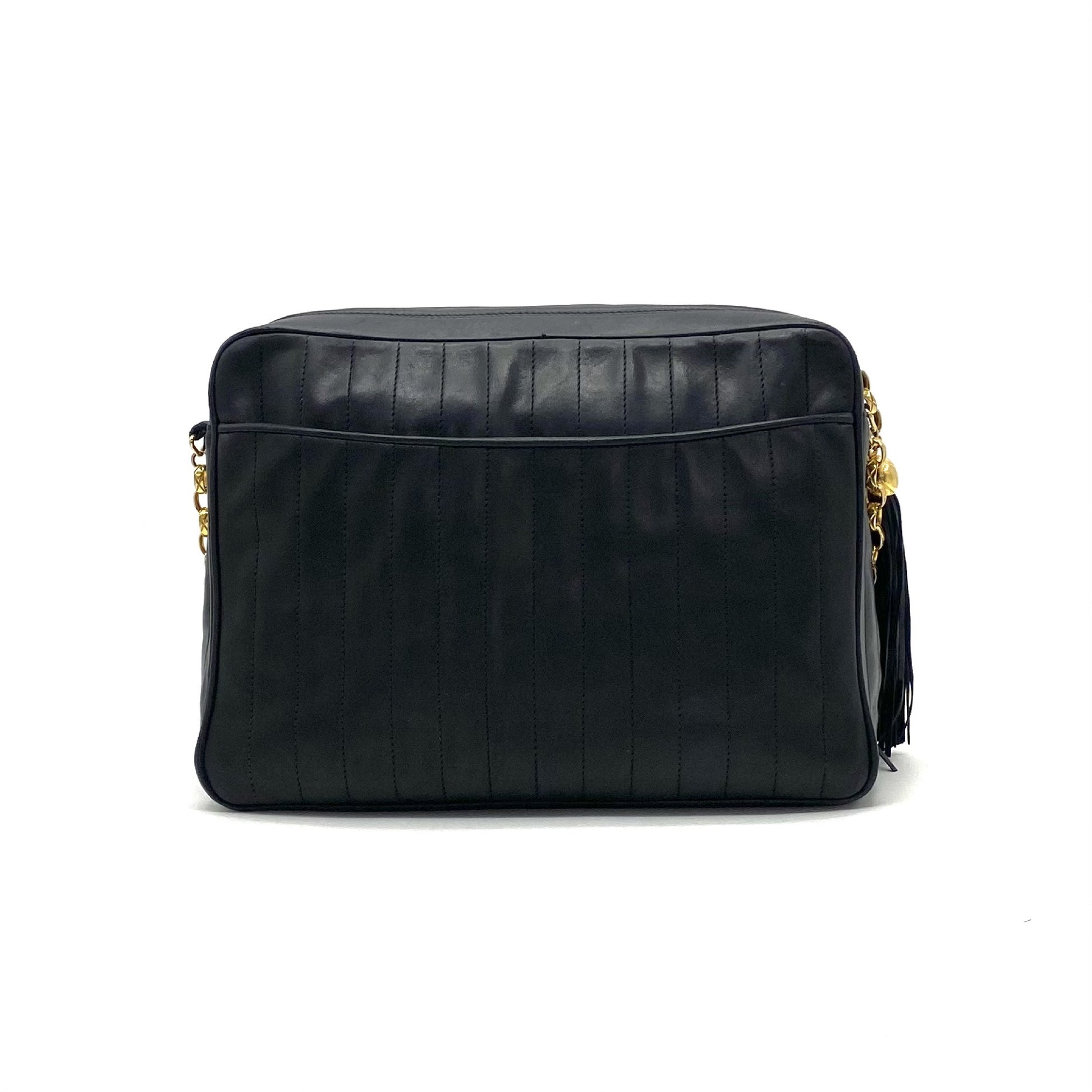 CHANEL CHANEL Mademoiselle Coco Mark Fringe Lambskin Jeweled Chain Shoulder Bag