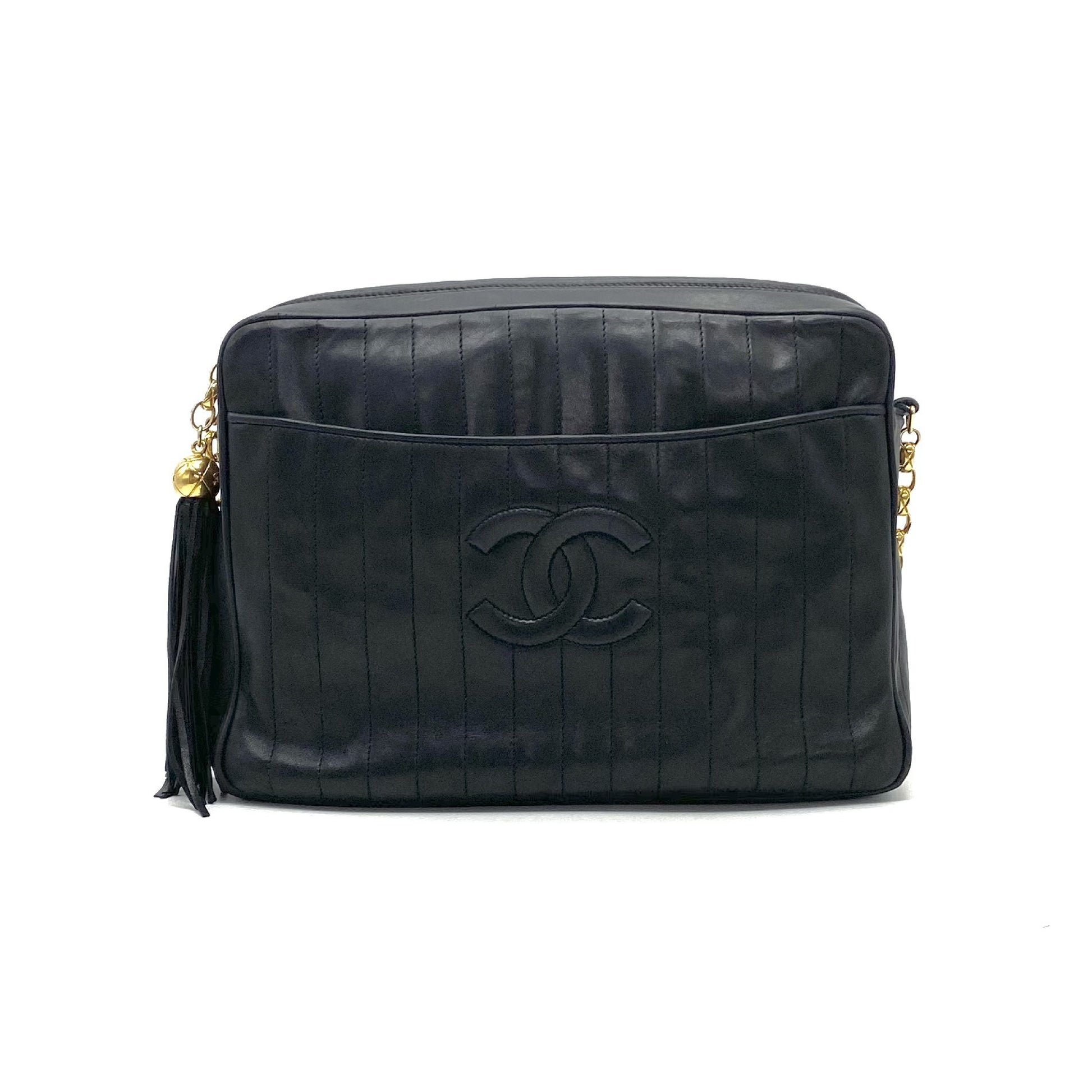 CHANEL CHANEL Mademoiselle Coco Mark Fringe Lambskin Jeweled Chain Shoulder Bag