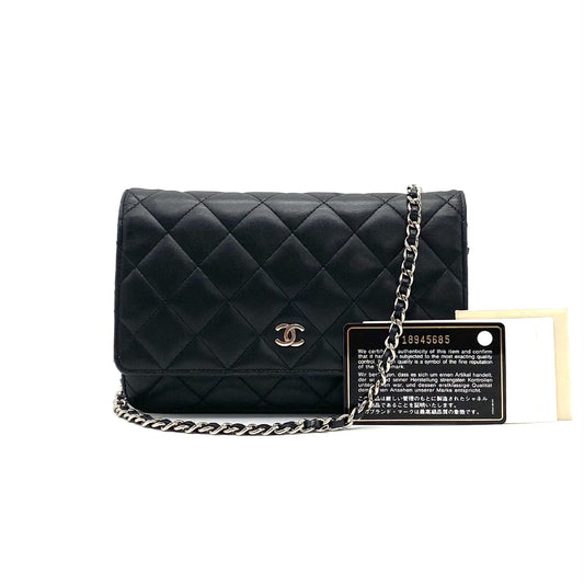 CHANEL CHANEL Matelasse Coco Mark Lambskin Chain Wallet Shoulder Bag