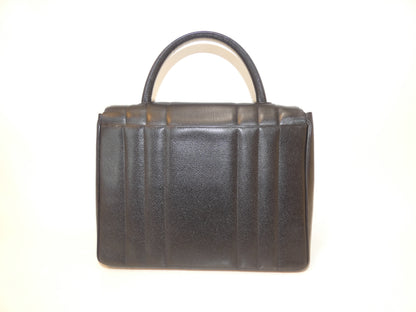 CHANEL Mademoiselle Caviar Skin Turnlock Coco Black Top Handle Handbag