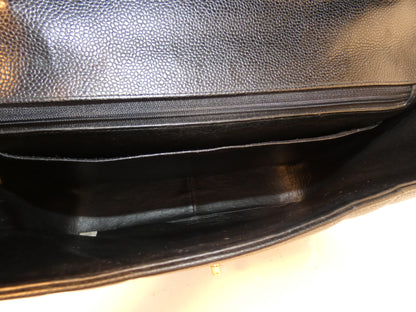 CHANEL Mademoiselle Caviar Skin Turnlock Coco Black Top Handle Handbag