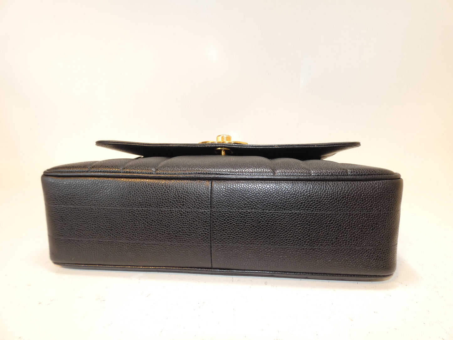 CHANEL Mademoiselle Caviar Skin Turnlock Coco Black Top Handle Handbag