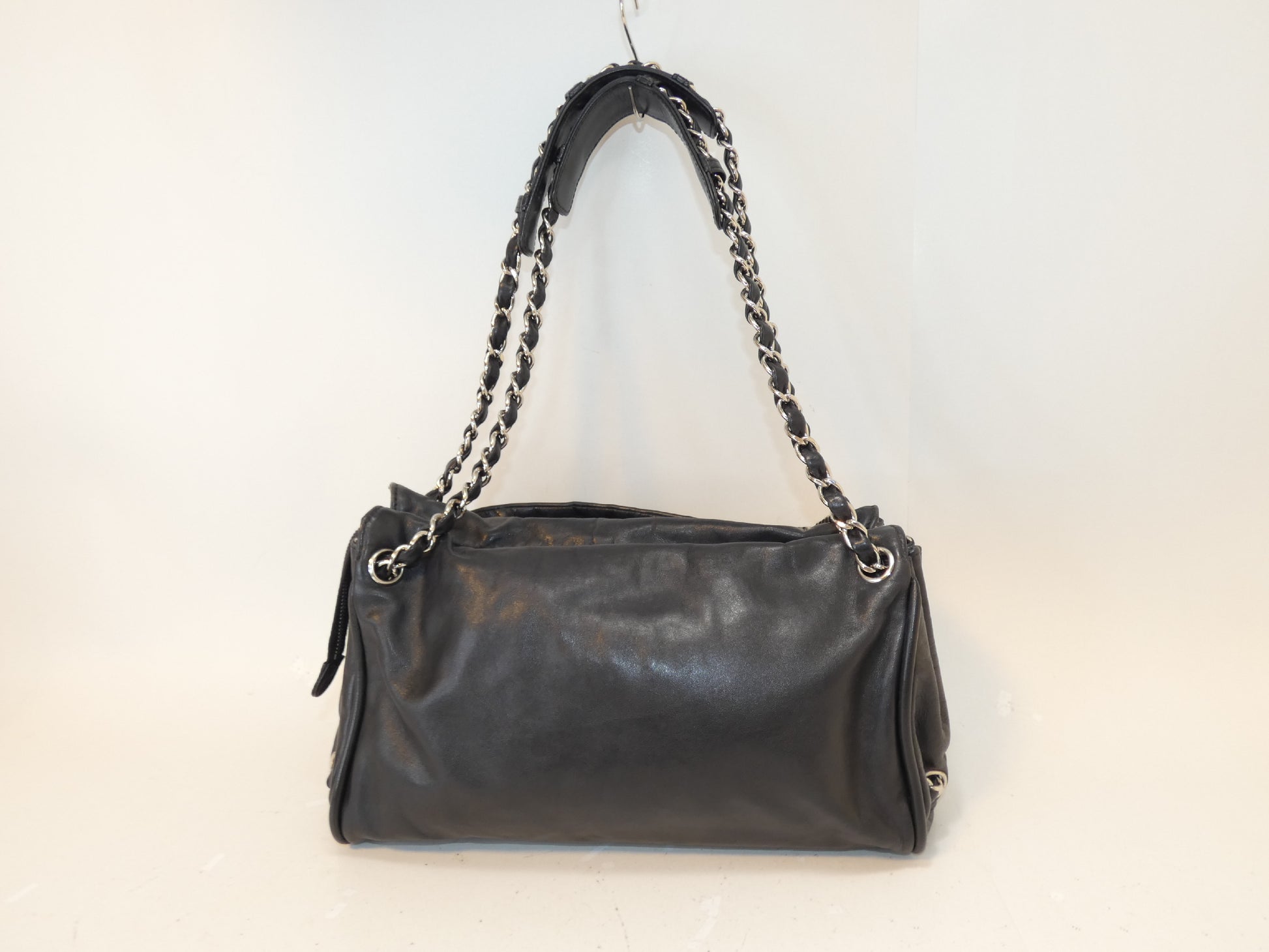 CHANEL Deca Coco Lambskin Black Chain Shoulder Bag