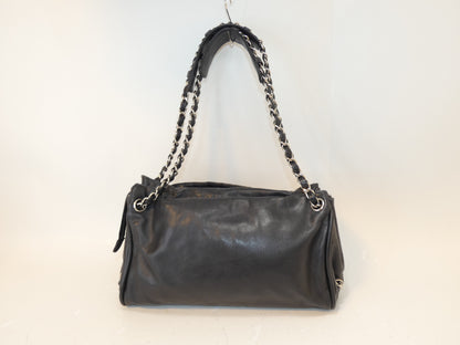 CHANEL Deca Coco Lambskin Black Chain Shoulder Bag