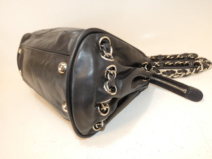CHANEL Deca Coco Lambskin Black Chain Shoulder Bag