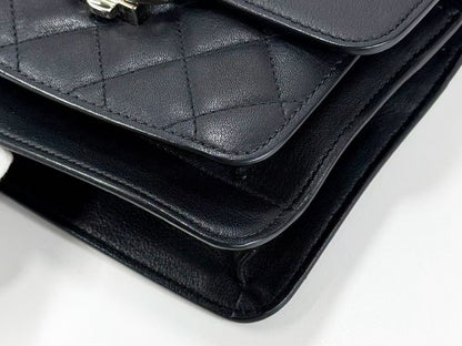 CHANEL Black Matelasse Half Coco Shoulder Bag, W20cm, Approx. 25 Series, Silver Hardware, Dust Bag and Sticker Included, 25363846