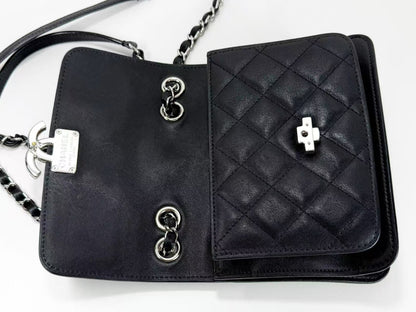 CHANEL Black Matelasse Half Coco Shoulder Bag, W20cm, Approx. 25 Series, Silver Hardware, Dust Bag and Sticker Included, 25363846