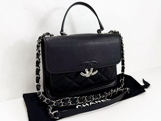 CHANEL Black Matelasse Half Coco Shoulder Bag, W20cm, Approx. 25 Series, Silver Hardware, Dust Bag and Sticker Included, 25363846