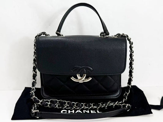 CHANEL Black Matelasse Half Coco Shoulder Bag, W20cm, Approx. 25 Series, Silver Hardware, Dust Bag and Sticker Included, 25363846