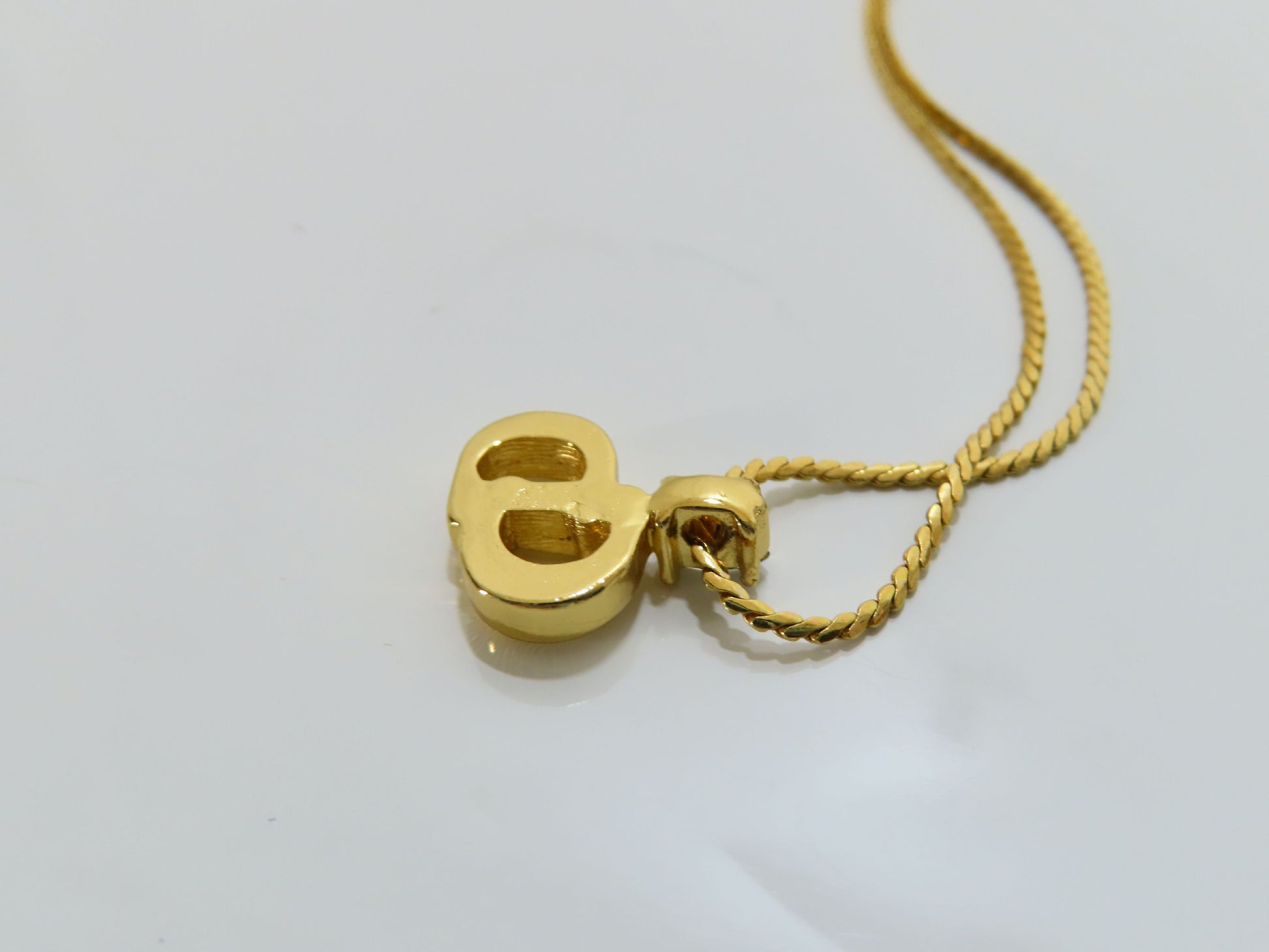 Christian Dior DIORNC logo necklace with rhinestones