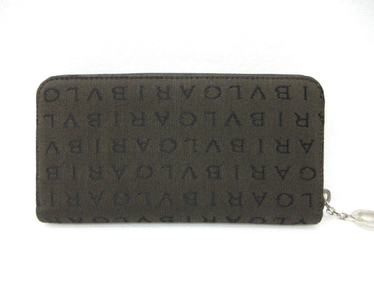 BVLGARI Logomania Canvas Round Zip Long Wallet