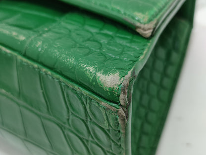 BALENCIAGA 6892 Balenciaga BALENCIAGA Hourglass Crocodile Embossed Handbag