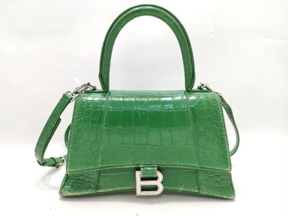 BALENCIAGA 6892 Balenciaga BALENCIAGA Hourglass Crocodile Embossed Handbag