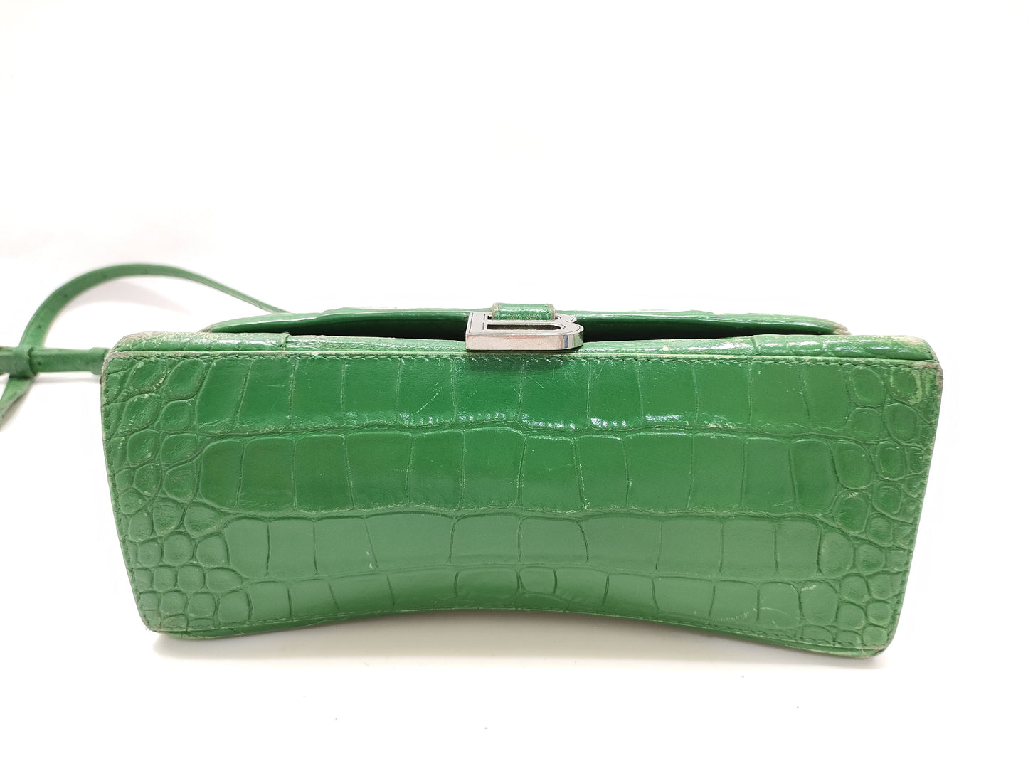 BALENCIAGA 6892 Balenciaga BALENCIAGA Hourglass Crocodile Embossed Handbag