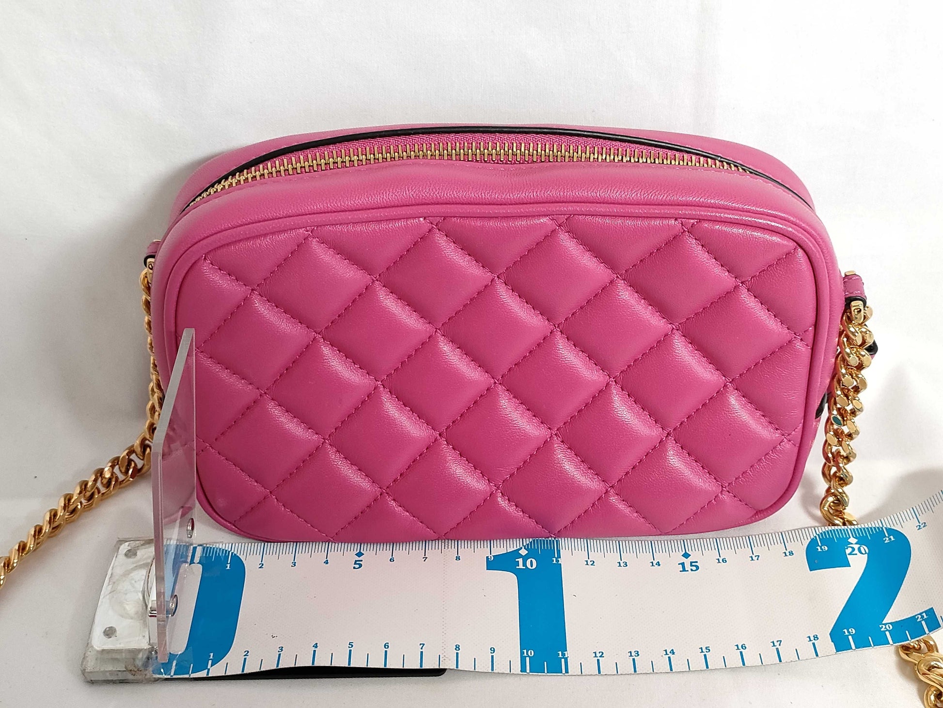 VERSACE Medusa Leather Shoulder Bag in Red