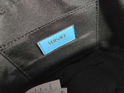 VERSACE Medusa Leather Shoulder Bag, Blue