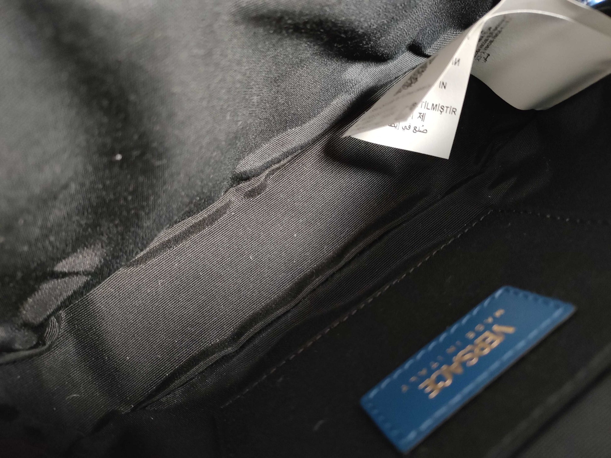 VERSACE Medusa Leather Shoulder Bag with Denim