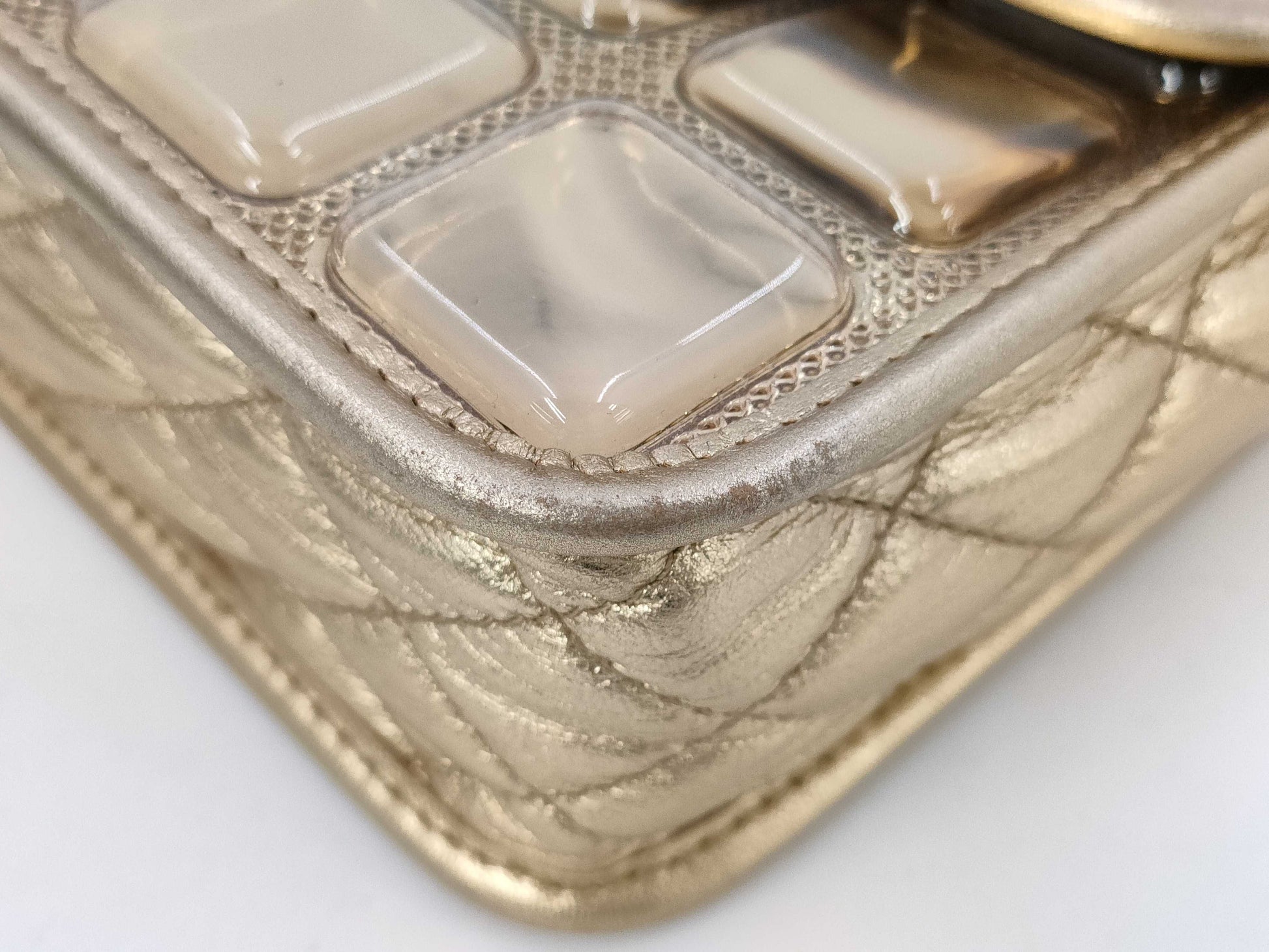CHANEL Ice Cube Chain Shoulder Bag, Single Flap, Gold